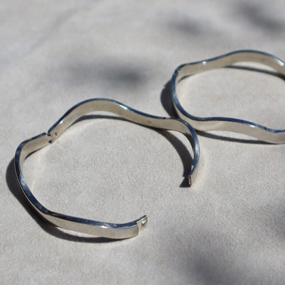 Sterling Silver Wavy Bangle