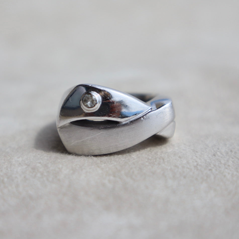 Chunky Modern Assymetrical X Ring