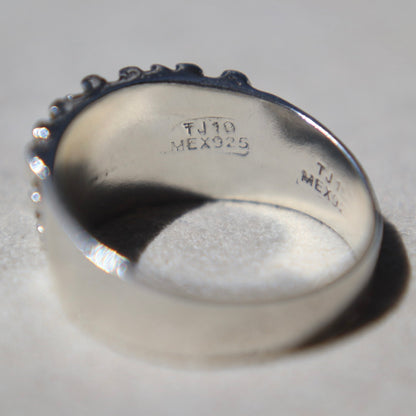 Brutalist Carved Silver Nugget Ring