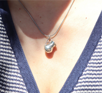 Sterling Silver Etched Pitcher Pendant