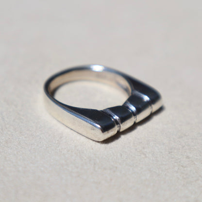 Modern Silver Stacker Ring