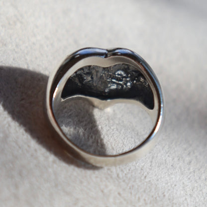 Silver Puffy Heart Ring