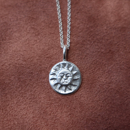 Sterling Silver Sun Face Pendant