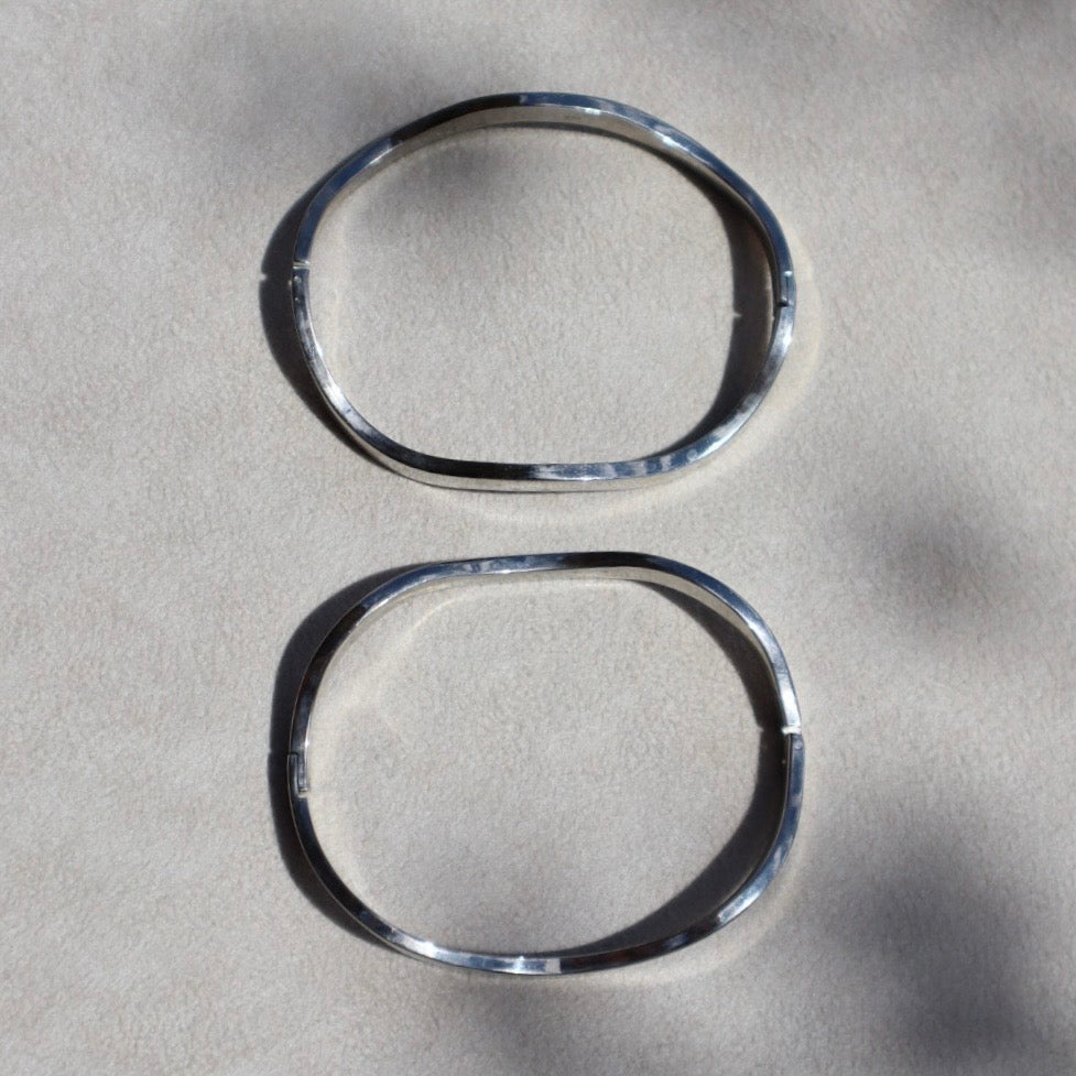 Sterling Silver Wavy Bangle