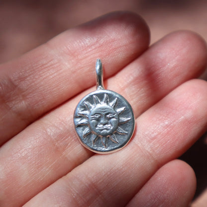 Sterling Silver Sun Face Pendant
