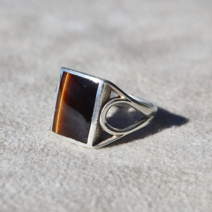 Tiger’s Eye Signet Style Ring