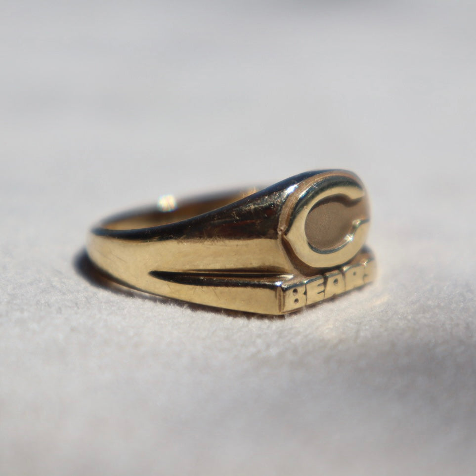 Gold Chicago Bears Signet Ring
