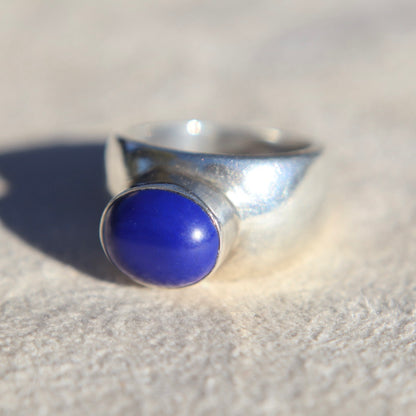 Chunky Sterling + Lapis Lazuli Ring