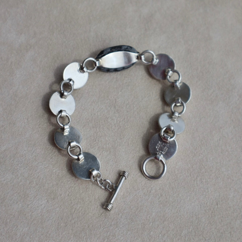 Sterling Taxco Snowflake Jasper Bracelet