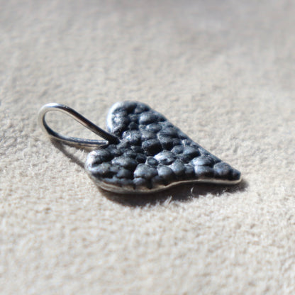 Sterling Silver Brutalist Heart Pendant