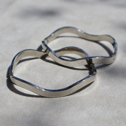 Sterling Silver Wavy Bangle