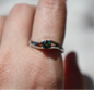 Green Sapphire Wavy Ring