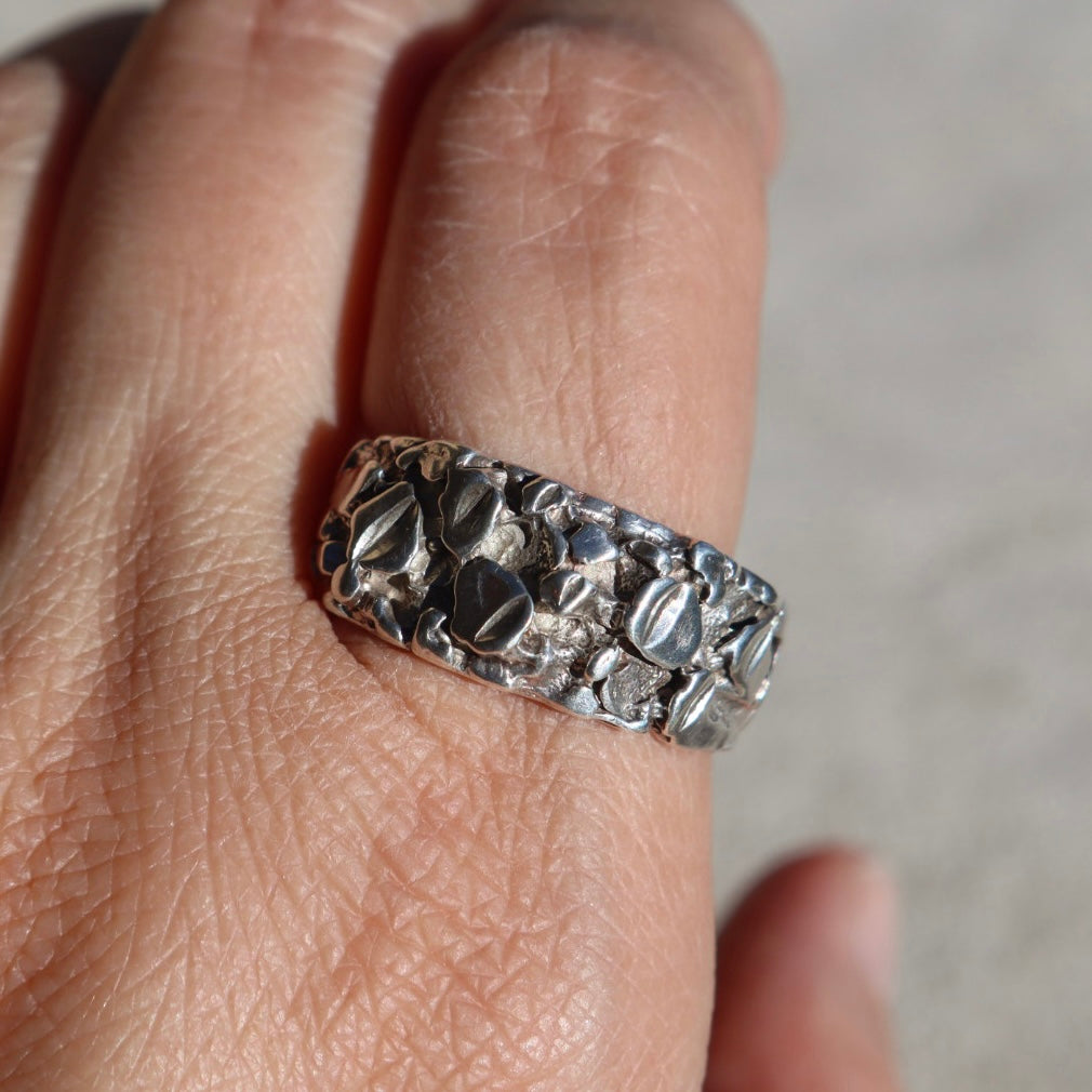 Brutalist Sterling Silver Nugget Band