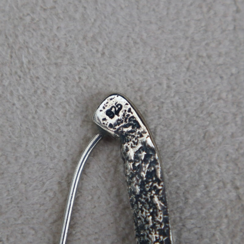 Brutalist Sterling Silver Pearl Earrings