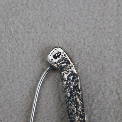 Brutalist Sterling Silver Pearl Earrings