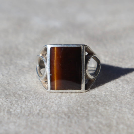 Tiger’s Eye Signet Style Ring