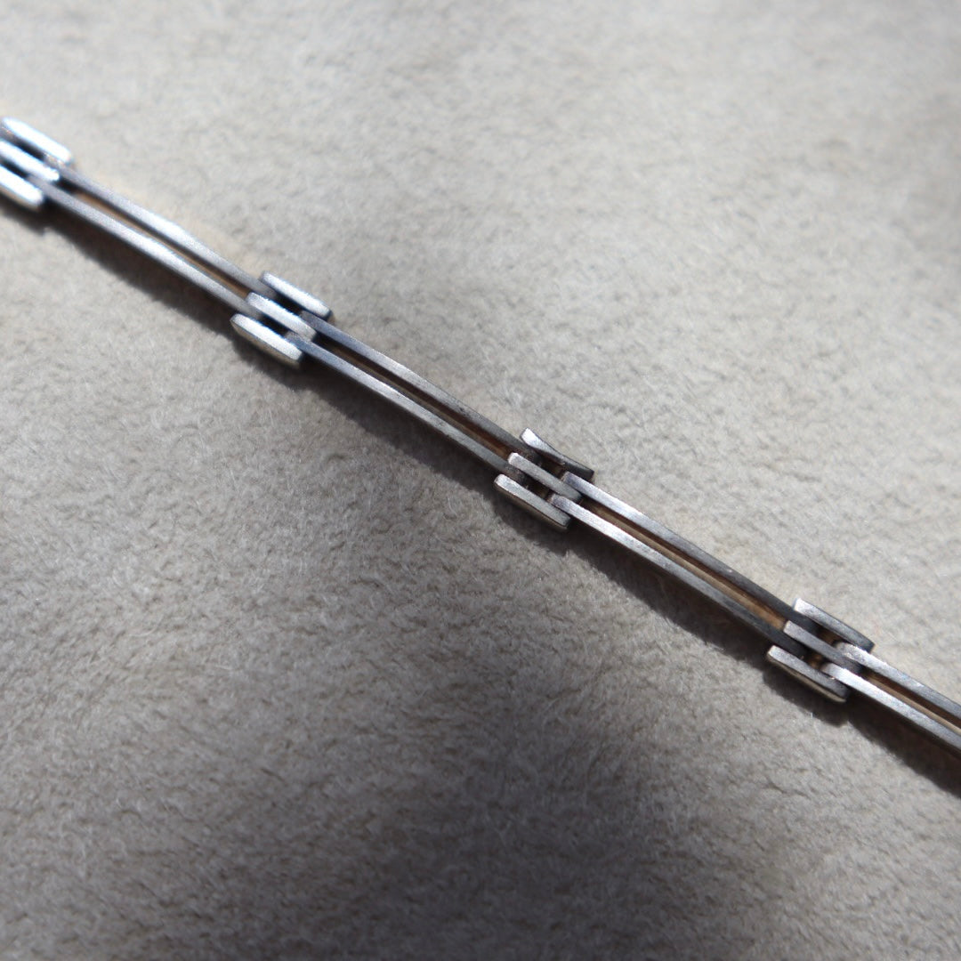 Sterling Silver Minimalist Bar Link Bracelet