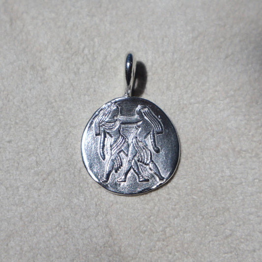 Handmade Sterling Silver Gemini Pendant