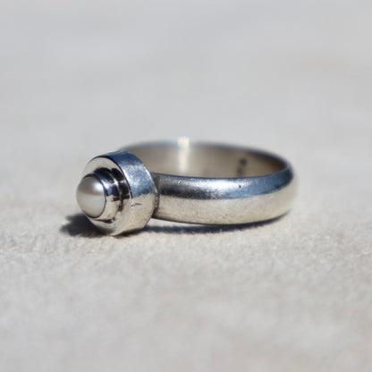 Artisan Made Pearl Solitaire Ring SZ 7
