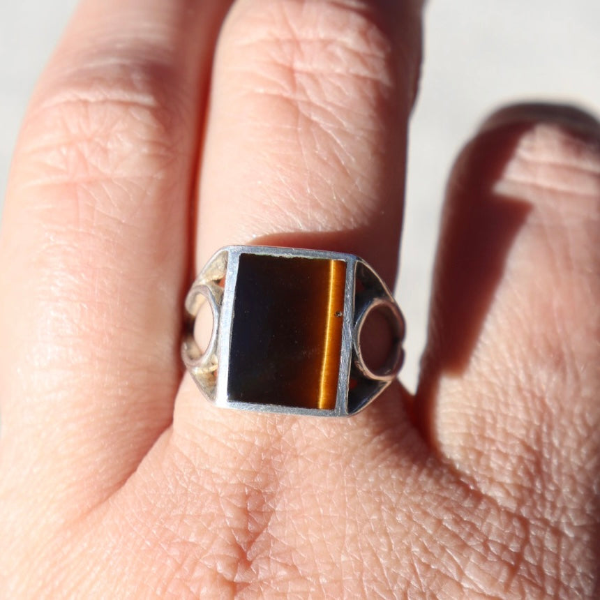 Tiger’s Eye Signet Style Ring