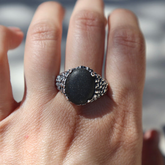 Brutalist Hard Stone Ring