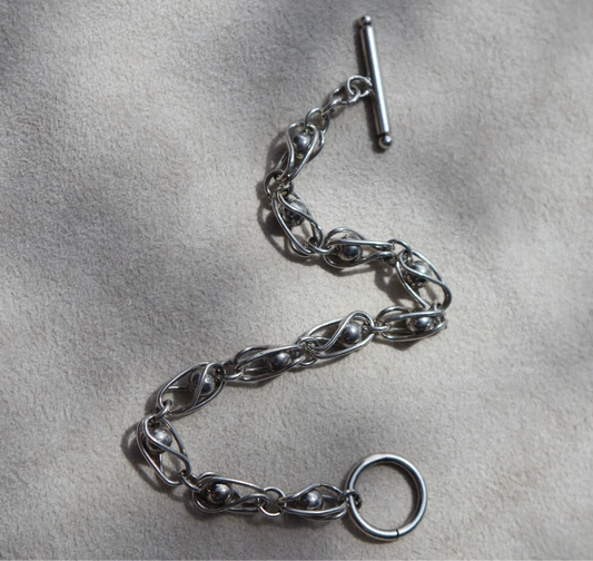 Modern Caged Ball Toggle Bracelet