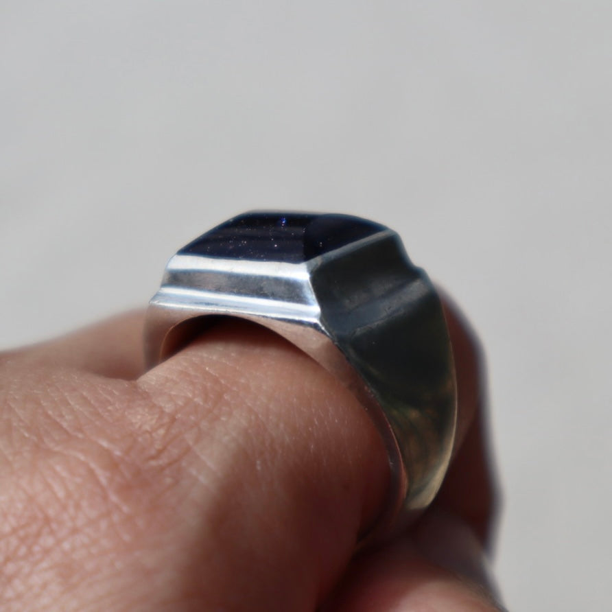 Taxco Mexico Blue Goldstone Ring