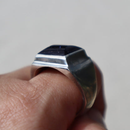 Taxco Mexico Blue Goldstone Ring