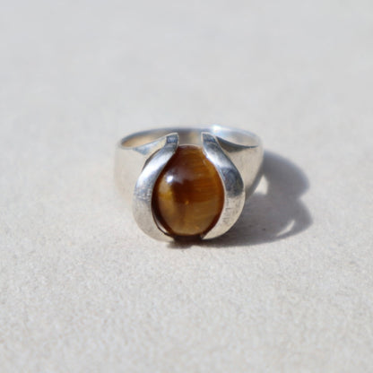 Modernist Tiger’s Eye Marble Ring