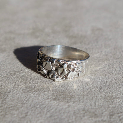 Brutalist Sterling Silver Nugget Band