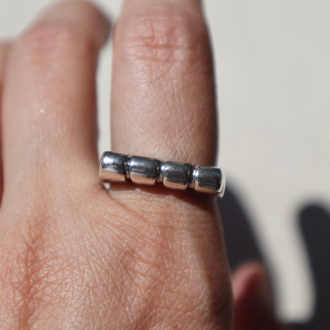 Modern Silver Stacker Ring