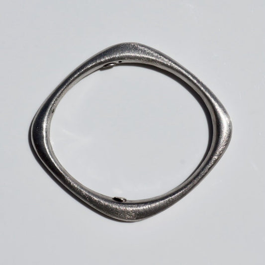 Brushed Silver Modern Bangle