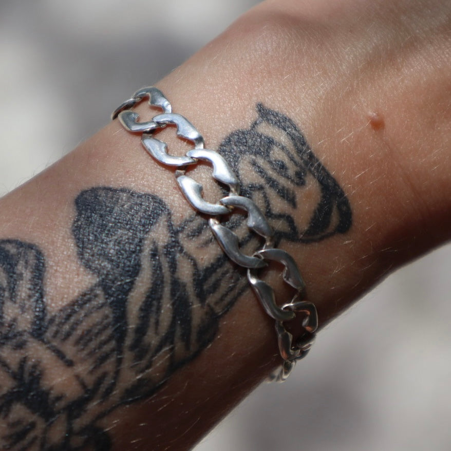 Lightweight Cuban Style Chain Bracelet