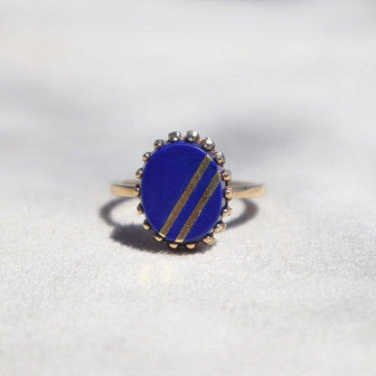 Mid Century Lapis Lazuli Gold Ring