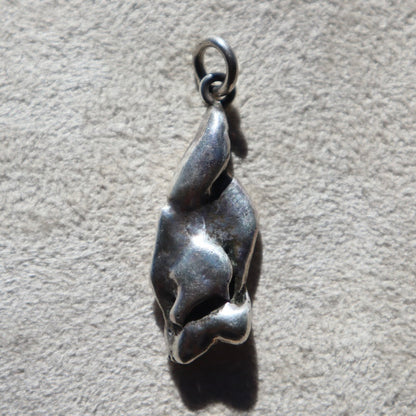 Brutalist Sterling Silver Nugget Pendant
