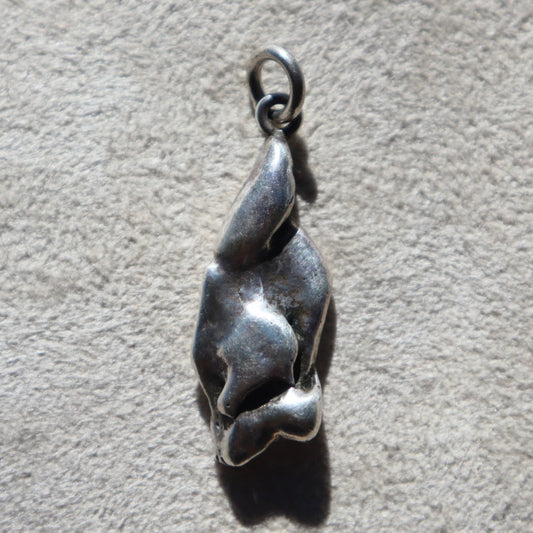 Brutalist Sterling Silver Nugget Pendant