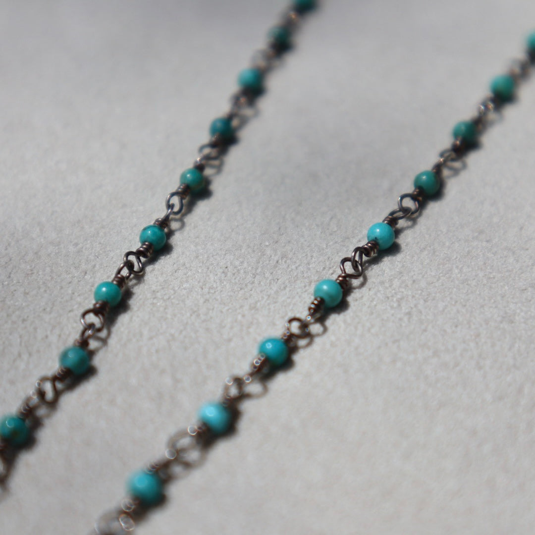 Sterling Turquoise Beaded Necklace