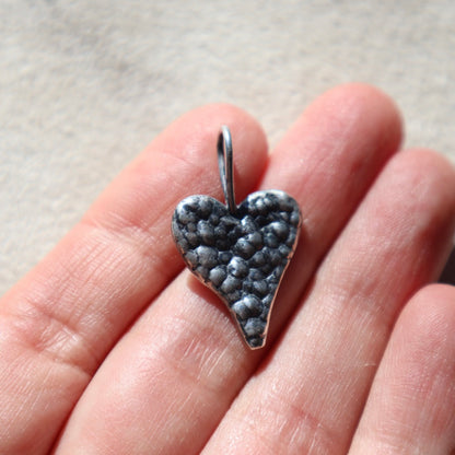 Sterling Silver Brutalist Heart Pendant