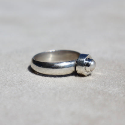 Artisan Made Pearl Solitaire Ring SZ 7