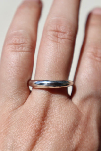 Minimalist Silver Tapered Band
