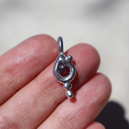 Freeform Garnet Teardrop Pendant