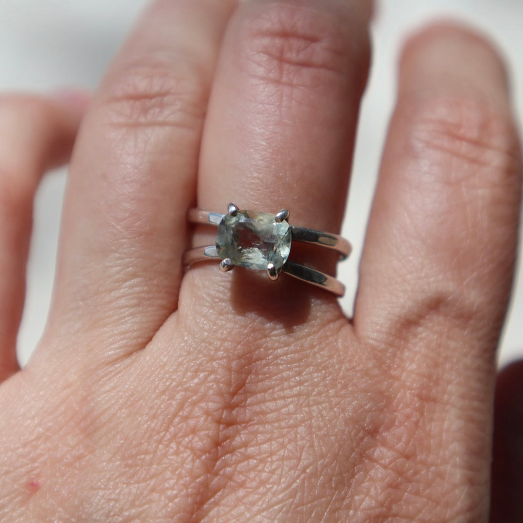 Modernist Prasiolite Ring