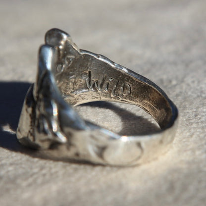 Sterling Horseshoe + Heart Signet Ring
