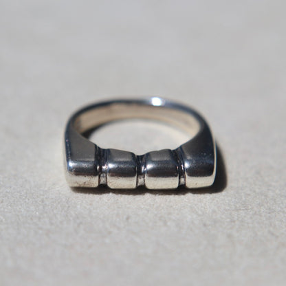 Modern Silver Stacker Ring