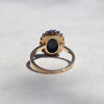 Mid Century Lapis Lazuli Gold Ring
