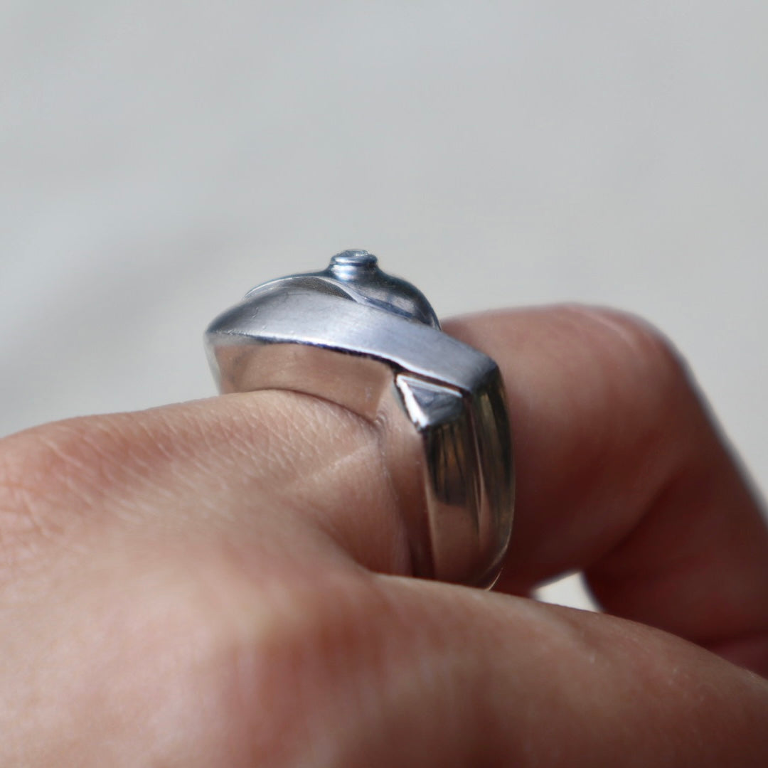 Chunky Modern Assymetrical X Ring