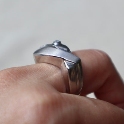 Chunky Modern Assymetrical X Ring
