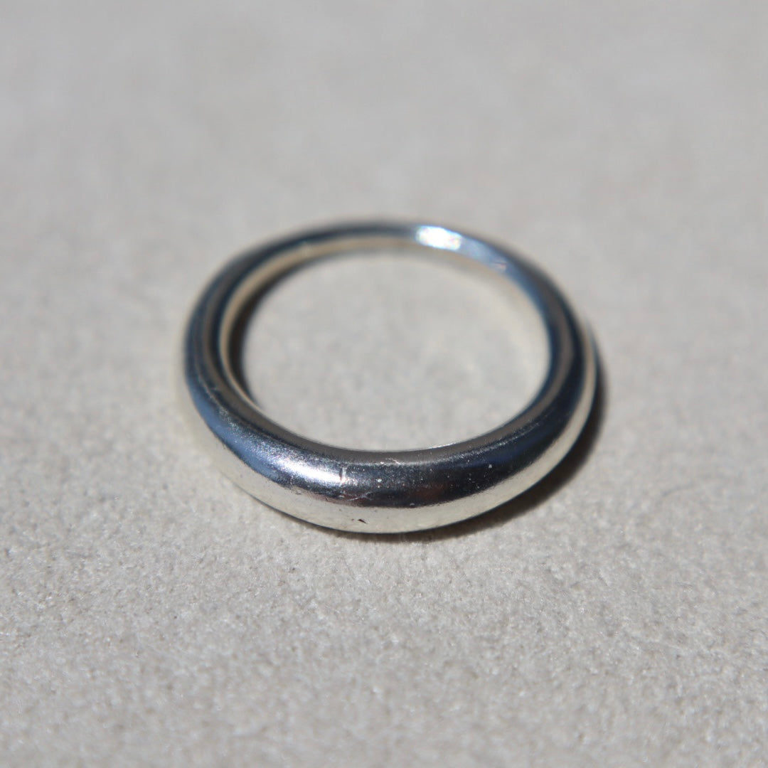 Minimalist Silver Tapered Band