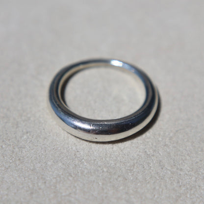 Minimalist Silver Tapered Band
