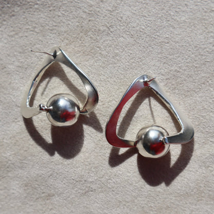 Handmade Abstract Sterling Spinner Earrings